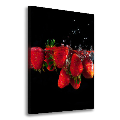 Quadro foto su tela verticale Fragole in acqua