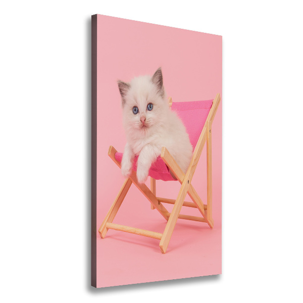 Quadro su tela canvas verticale Gatto su una sdraio