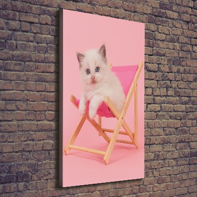Quadro su tela canvas verticale Gatto su una sdraio