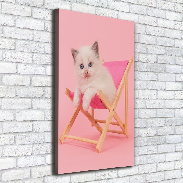 Quadro su tela canvas verticale Gatto su una sdraio