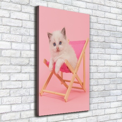 Quadro su tela canvas verticale Gatto su una sdraio