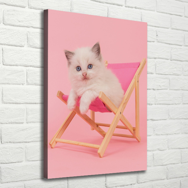 Quadro su tela canvas verticale Gatto su una sdraio