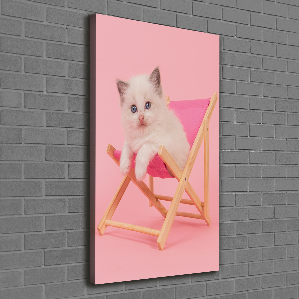 Quadro su tela canvas verticale Gatto su una sdraio