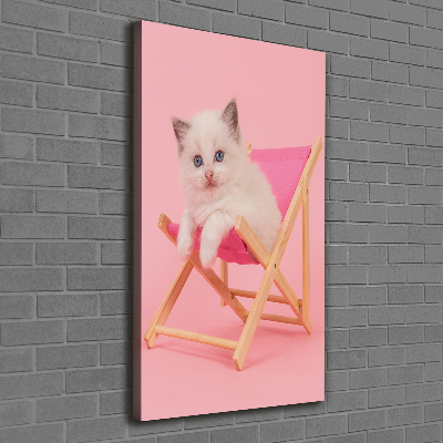 Quadro su tela canvas verticale Gatto su una sdraio