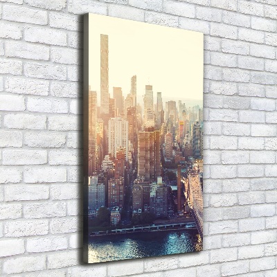 Stampa quadro su tela verticale Vista a volo d'uccello di New York