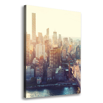 Stampa quadro su tela verticale Vista a volo d'uccello di New York