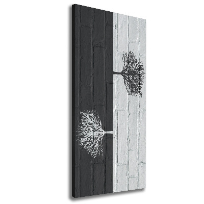 Quadro su tela canvas verticale Alberi sul muro