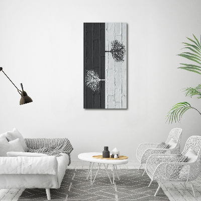 Quadro su tela canvas verticale Alberi sul muro
