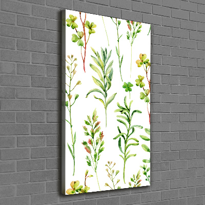 Quadro su tela canvas verticale Erbacce ed erbe aromatiche