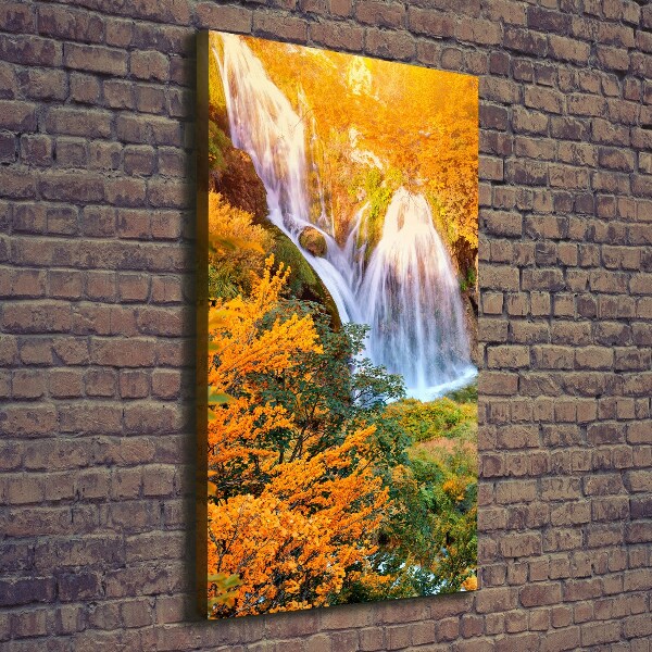 Quadro foto su tela verticale Cascata in autunno