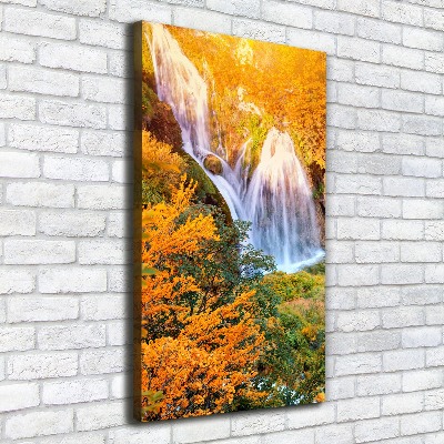 Quadro foto su tela verticale Cascata in autunno