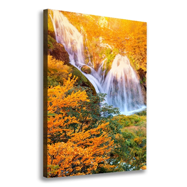 Quadro foto su tela verticale Cascata in autunno