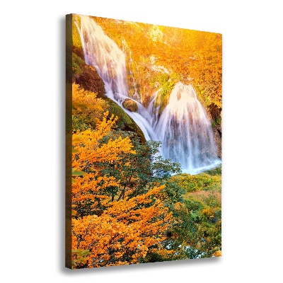 Quadro foto su tela verticale Cascata in autunno