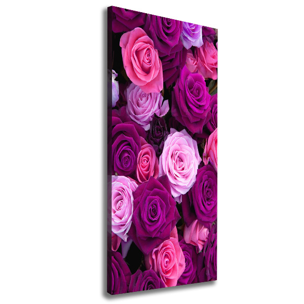 Quadro su tela canvas verticale Rose rosa