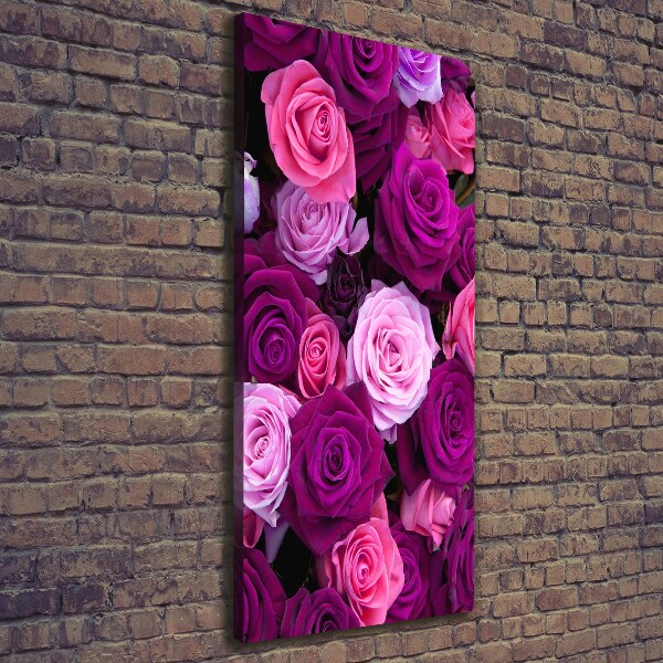 Quadro su tela canvas verticale Rose rosa