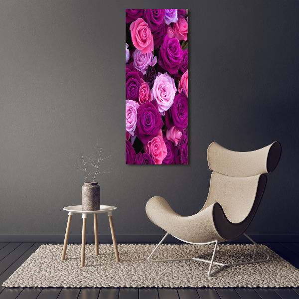 Quadro su tela canvas verticale Rose rosa