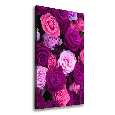 Quadro su tela canvas verticale Rose rosa