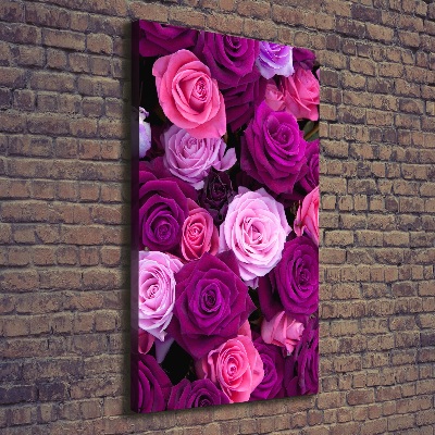 Quadro su tela canvas verticale Rose rosa