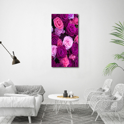 Quadro su tela canvas verticale Rose rosa