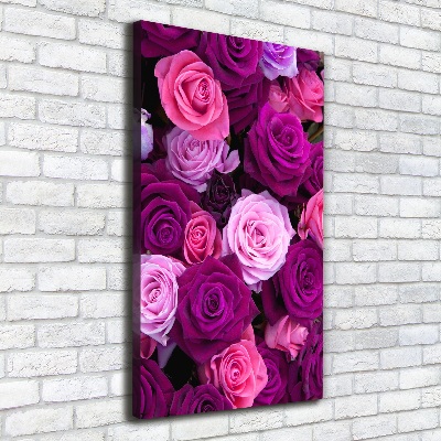 Quadro su tela canvas verticale Rose rosa