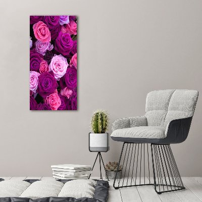 Quadro su tela canvas verticale Rose rosa
