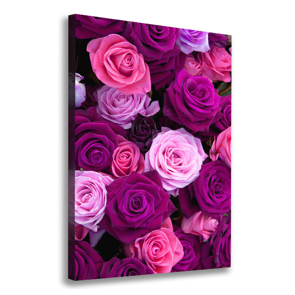 Quadro su tela canvas verticale Rose rosa