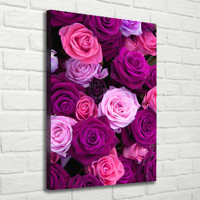 Quadro su tela canvas verticale Rose rosa