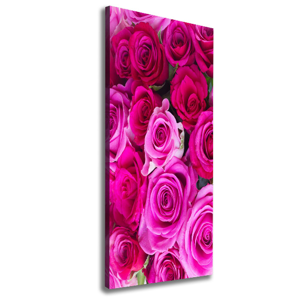 Stampa quadro su tela verticale Rose rosa