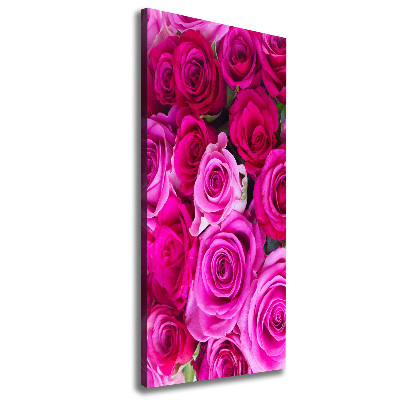 Stampa quadro su tela verticale Rose rosa