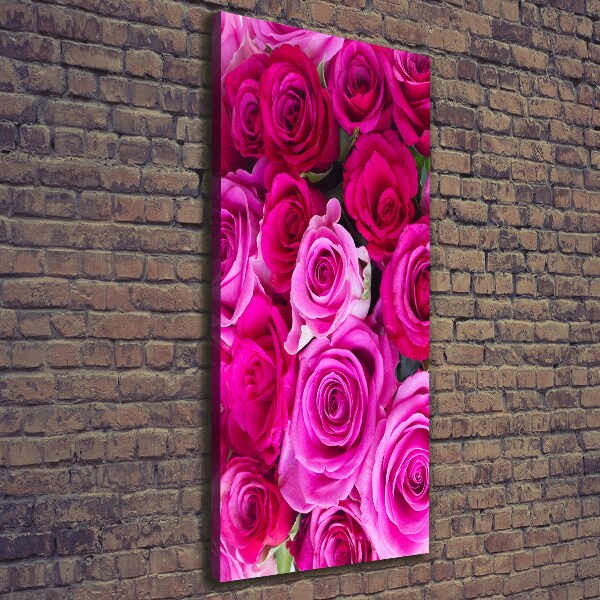 Stampa quadro su tela verticale Rose rosa