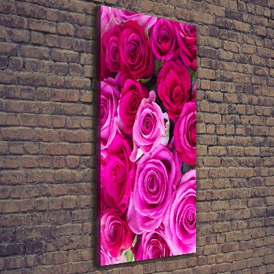 Stampa quadro su tela verticale Rose rosa