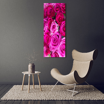Stampa quadro su tela verticale Rose rosa