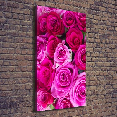 Stampa quadro su tela verticale Rose rosa