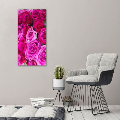 Stampa quadro su tela verticale Rose rosa