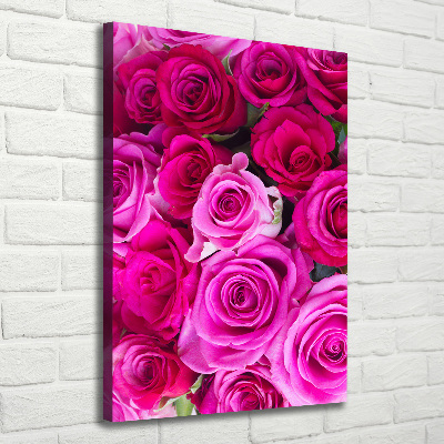 Stampa quadro su tela verticale Rose rosa