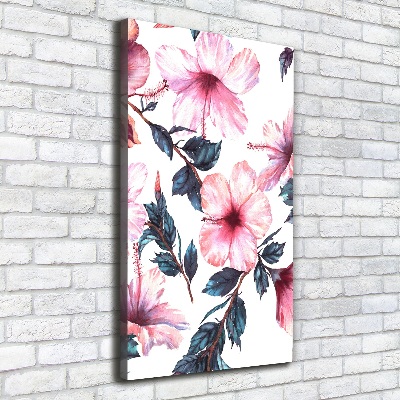 Quadro foto su tela verticale Ibisco