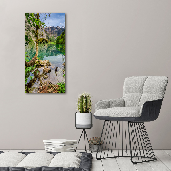 Quadro su tela canvas verticale Lago tra le montagne