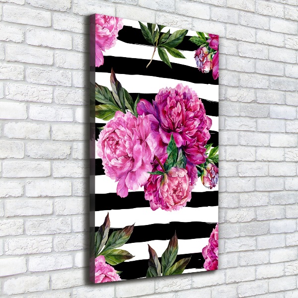 Quadro foto su tela verticale Peonie