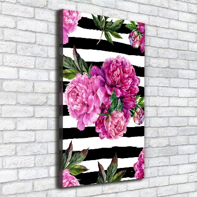 Quadro foto su tela verticale Peonie
