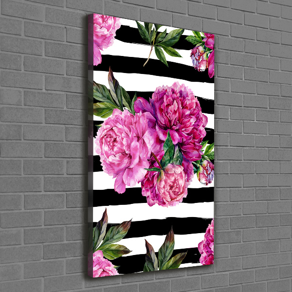 Quadro foto su tela verticale Peonie