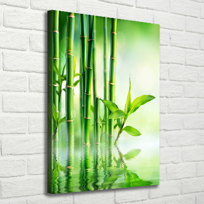Quadro su tela canvas verticale Bambù in acqua