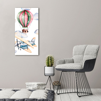 Stampa quadro su tela verticale Palloncini e aeroplani