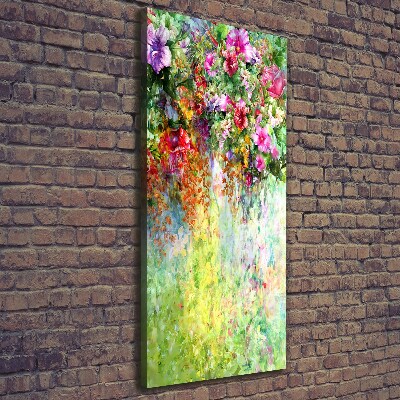 Quadro foto su tela verticale Fiori colorati