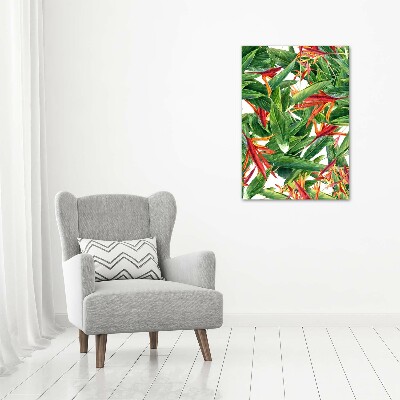 Quadro su tela canvas verticale Strelitzia reginae