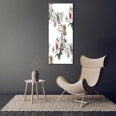 Quadro foto su tela verticale Fiori tropicali