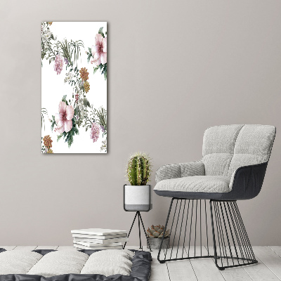 Quadro foto su tela verticale Fiori tropicali