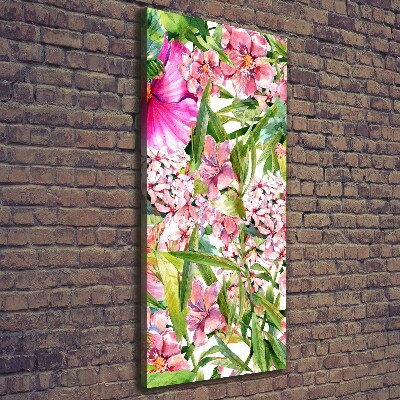 Quadro su tela canvas verticale Fiori tropicali