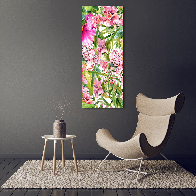 Quadro su tela canvas verticale Fiori tropicali