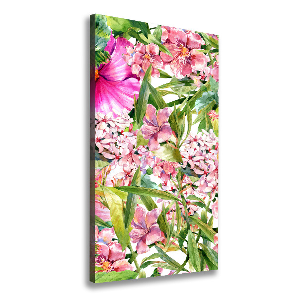 Quadro su tela canvas verticale Fiori tropicali