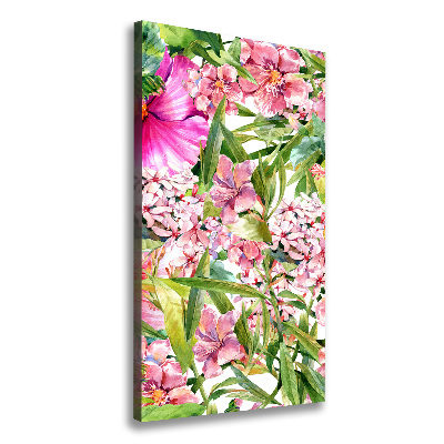 Quadro su tela canvas verticale Fiori tropicali